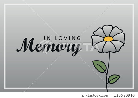 condolence card with flower in loving memory vector illustration 125589916