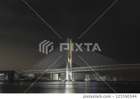 illuminated bridge at night illuminated bridge at night 125590344