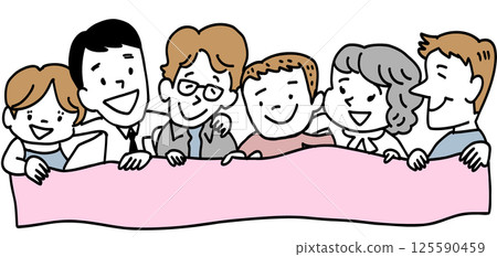 People holding banners 125590459