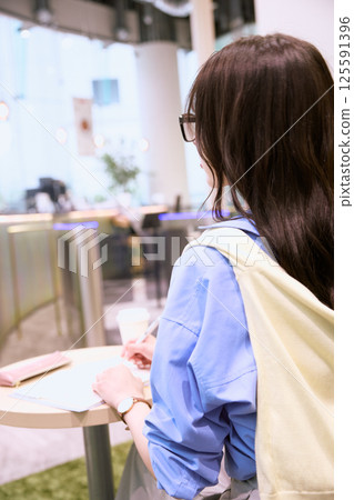 A woman who works in a shared office A woman who works in a shared office 125591396