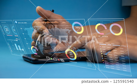 The concept of using AI in data analysis 125591540