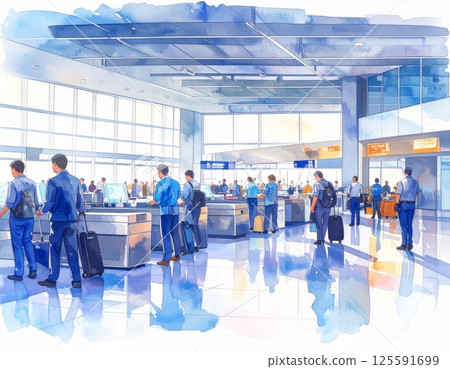 機場安檢站的 X 射線行李檢查 125591699