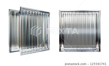 Transparent glass block for interior design. Aesthetic and modern shape of textured. Building assortment for home, bathroom and office. 3D render Transparent glass block for interior design. Aesthetic and modern shape of textured. Building assortment for home, bathroom and office. 3D render 125591741