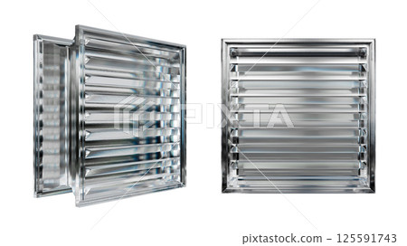 Transparent glass block for interior design. Aesthetic and modern shape of textured.  Building assortment for home, bathroom and office. 3D render 125591743