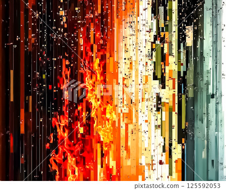帶有火焰圖案的現代幾何背景商業插畫素材 帶有火焰圖案的現代幾何背景商業插畫素材 125592053