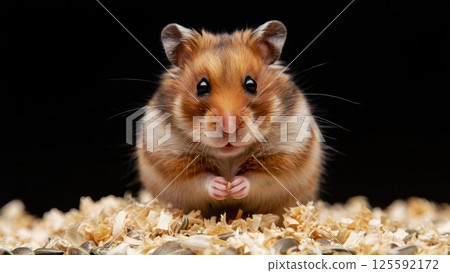 Hamster Stuffing Cheeks Full of Treats Greedy and Adorable Food Hoarding Hamster Stuffing Cheeks Full of Treats Greedy and Adorable Food Hoarding 125592172