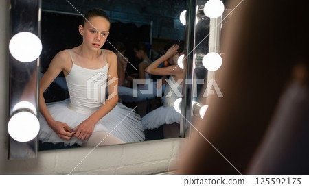 Ballet Dancer Adjusting Tutu Over Thighs Performance Industry Body Standards Ballet Dancer Adjusting Tutu Over Thighs Performance Industry Body Standards 125592175
