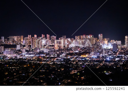 Night view of Honolulu from Tantalus Hill, Hawaii Night view of Honolulu from Tantalus Hill, Hawaii 125592241