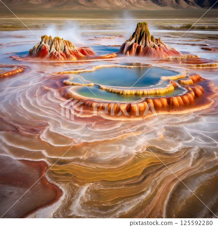 Swirling Colors and Shapes of Nevada's Fly Geyser Swirling Colors and Shapes of Nevada's Fly Geyser 125592280