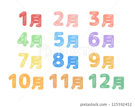 January to December character illustration set January to December character illustration set 125592452