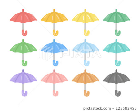 Umbrella color illustration set Umbrella color illustration set 125592453