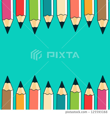 colored pencils flat vector illustration 125593168