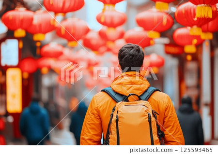Botanical diagram of a caper plant showcasing its leaves, flowers, and buds for educational use 125593465