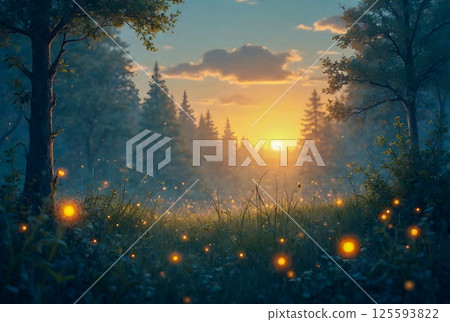 sunrise over the forest 125593822