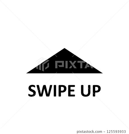 Swipe up icon. Arrow up for social media stories. Black swipe up icon. Scroll pictogram. 125593933