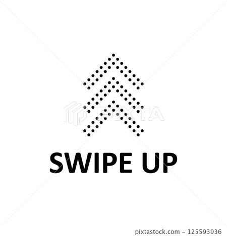 Swipe up icon. Arrow up for social media stories. Black swipe up icon. Scroll pictogram. 125593936