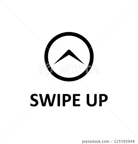 Swipe up icon. Arrow up for social media stories. Black swipe up icon. Scroll pictogram. Swipe up icon. Arrow up for social media stories. Black swipe up icon. Scroll pictogram. 125593949
