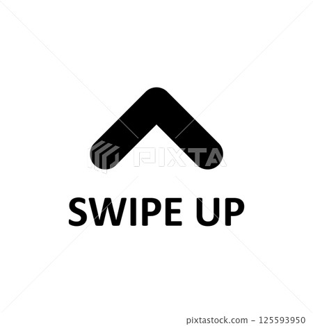 Swipe up icon. Arrow up for social media stories. Black swipe up icon. Scroll pictogram. 125593950