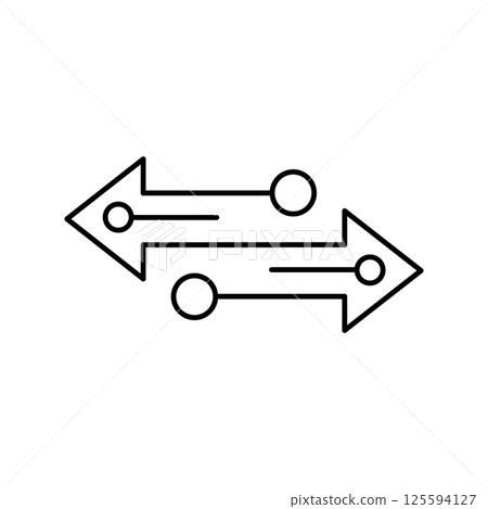 Transfer arrows icon. Linear style sign for mobile concept and web design. Left right arrows icon. Symbol, logo illustration. Vector isolated on white background. 125594127