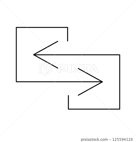 Transfer arrows icon. Linear style sign for mobile concept and web design. Left right arrows icon. Symbol, logo illustration. Vector isolated on white background. Transfer arrows icon. Linear style sign for mobile concept and web design. Left right arrows icon. Symbol, logo illustration. Vector isolated on white background. 125594128