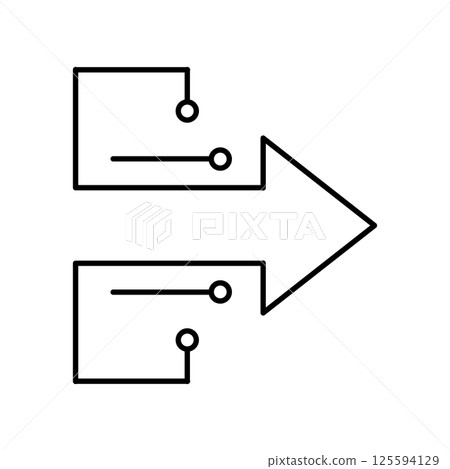 Transfer arrows icon. Linear style sign for mobile concept and web design. Left right arrows icon. Symbol, logo illustration. Vector isolated on white background. 125594129
