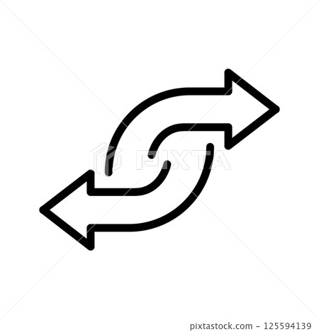 Transfer arrows icon. Linear style sign for mobile concept and web design. Left right arrows icon. Symbol, logo illustration. Vector isolated on white background. Transfer arrows icon. Linear style sign for mobile concept and web design. Left right arrows icon. Symbol, logo illustration. Vector isolated on white background. 125594139