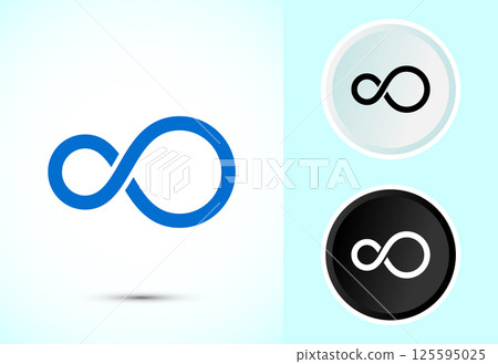 Infinity, Eternity, icon design illustration, Endless sign symbol in color, black and white Infinity, Eternity, icon design illustration, Endless sign symbol in color, black and white 125595025