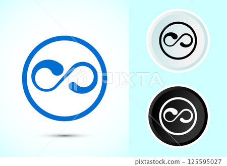 Infinity, Eternity, icon design illustration, Endless sign symbol in color, black and white Infinity, Eternity, icon design illustration, Endless sign symbol in color, black and white 125595027