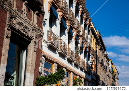 Beautiful antique buildings of the historical downtown of Mexico City. Beautiful antique buildings of the historical downtown of Mexico City. 125595672