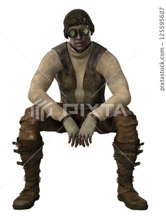 3D Post apocalyptic survivor 125595687