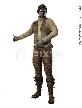 3D Post apocalyptic survivor 125595688