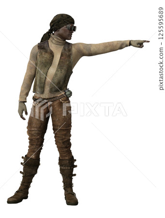 3D Post apocalyptic survivor 125595689