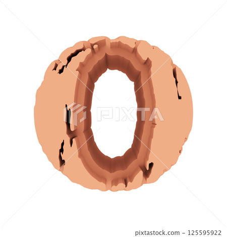 Cracked letter. Decorative pink font. 3D rendered illustration. Cracked letter. Decorative pink font. 3D rendered illustration. 125595922