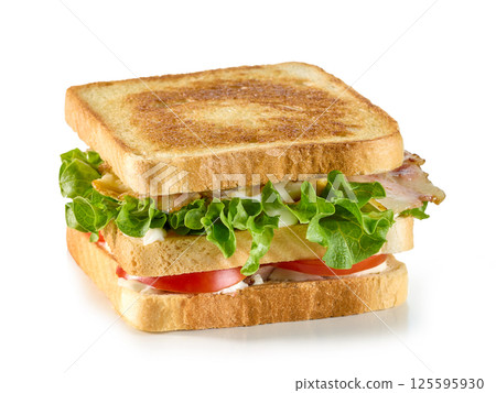club sandwich on white background 125595930