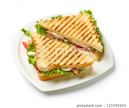club sandwich on plate club sandwich on plate 125595933