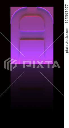 Decorative letter in the dark. 3D rendered illustration. 125595977