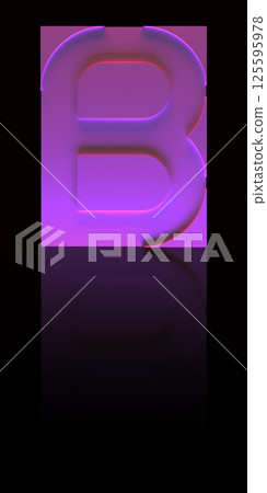 Decorative letter in the dark. 3D rendered illustration. 125595978