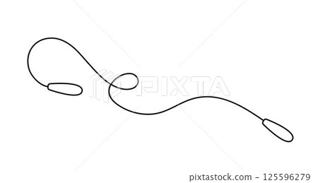 Skipping rope with curved handles and a flexible cord simple outline vector illustration, for fitness, exercise, sports-themed designs, icons, workout guides, and health-related creative projects 125596279