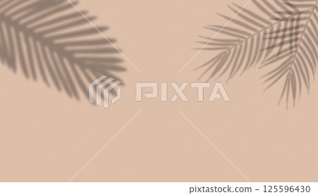 shadow from plant branches on brown background 125596430