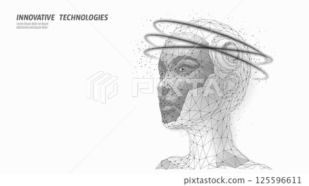 AI Cyborg woman face with messed up emotion. Error, System Alert Artificial Intelligence mistake fail technology serious system error. System dangerous failed vector illustration AI Cyborg woman face with messed up emotion. Error, System Alert Artificial Intelligence mistake fail technology serious system error. System dangerous failed vector illustration 125596611