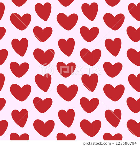 Red hearts pattern. Vector illustrations in flat style Red hearts pattern. Vector illustrations in flat style 125596794