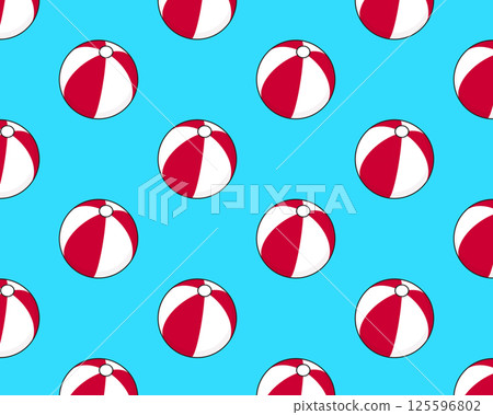 Striped bouncy ball pattern. Vector illustration 125596802