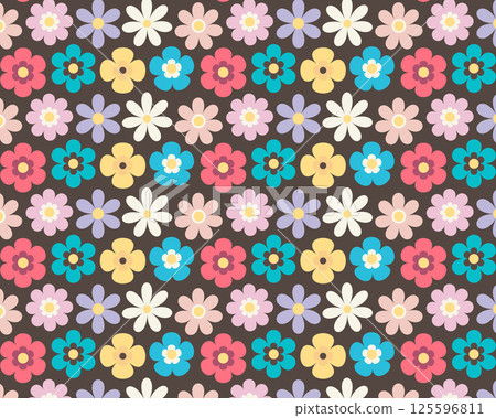 Spring floral pattern. Floral wallpaper, scrapbooking. Vector illustration 125596811