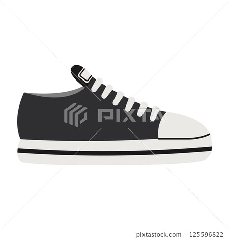Black sneaker. Vector template. Simple flat illustration 125596822