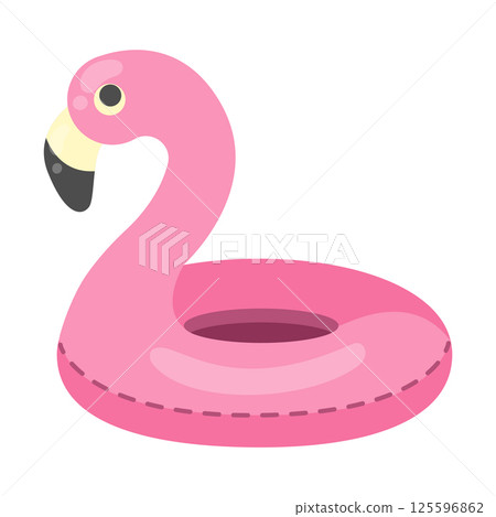 Inflatable flamingo. Swimming ring. Vector illustration 125596862