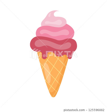 Ice cream cone. Hand drawn. Vector illustration 125596882