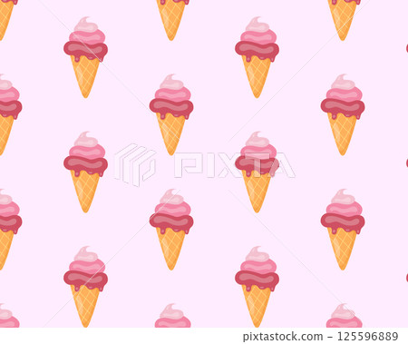 Ice cream pattern. Vector illustration in flat style Ice cream pattern. Vector illustration in flat style 125596889