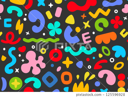 A pattern of abstract multicolored shapes. Vector illustration 125596928