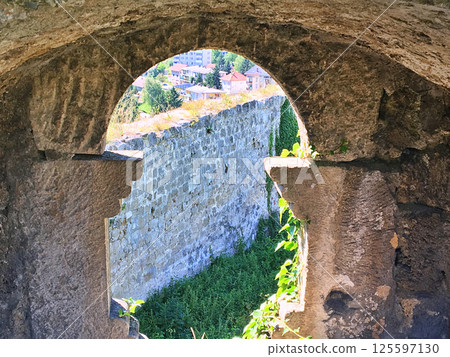 Panoramic view from castle over city Jajce 125597130