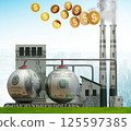 Carbon tax concept with industrial plant - 3d rendering 125597385